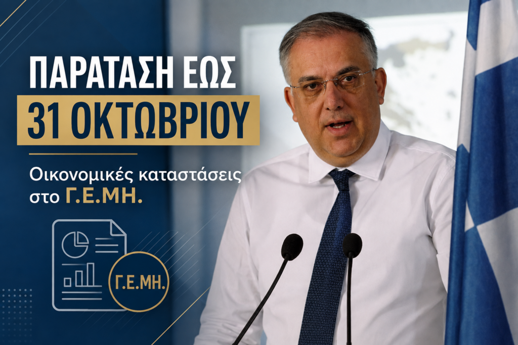 Παράταση έως τις 31 Οκτωβρίου για την υποβολή των οικονομικών καταστάσεων στο Γ.Ε.ΜΗ.
